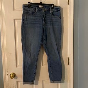 Loft light wash, Curvy, skinny crop jeans from Loft